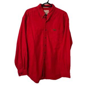 Woolrich Sportsman Chamois Mens L Red Button Up Shirt Outdoor Cotton Flannel
